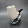 MBSD Meerschaum Deluxe Saddle Billiard Block Meerschaum Pipe, Briar-Mortise - Image 4