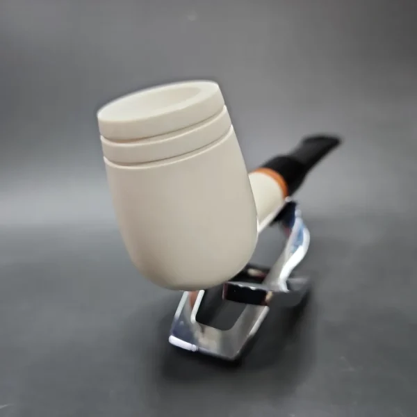 MBSD Meerschaum Deluxe Saddle Billiard Block Meerschaum Pipe, Briar-Mortise - Image 4