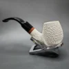 MBSD Meerschaum Deluxe Rusticated Brandy Block Meerschaum Pipe, Briar-Mortise - Image 5