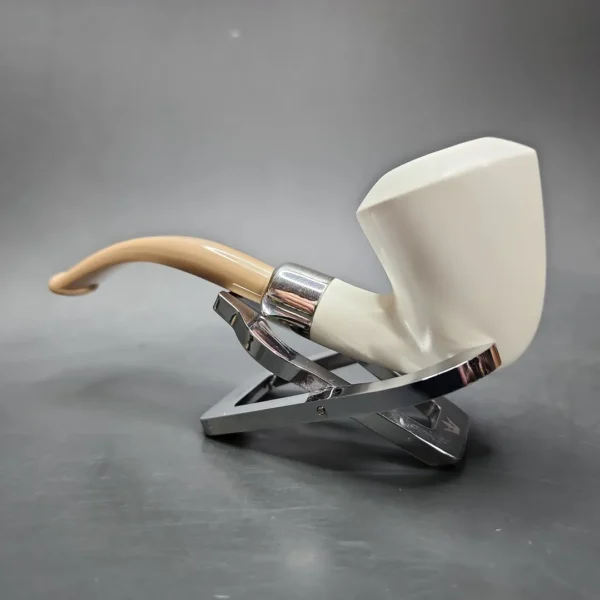 MBSD Meerschaum Deluxe Silver Calabash Block Meerschaum Pipe, Briar-Mortise - Image 5
