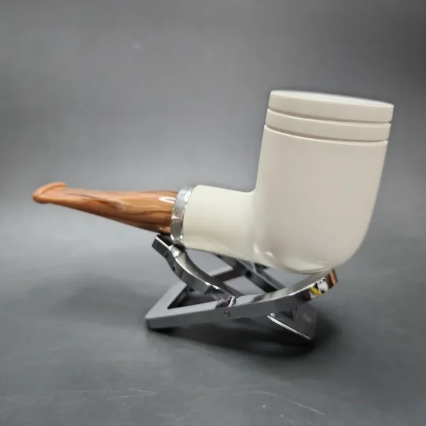 MBSD Meerschaum Silver Reverse Calabash Stack Billiard Block Meerschaum Pipe - Image 5