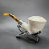 MBSD Meerschaum Deluxe Silver Rhodesian Block Meerschaum Pipe, Briar-Mortise - Image 5