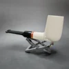 MBSD Meerschaum Deluxe Stack Billiard Block Meerschaum Pipe, Briar-Mortise - Image 5