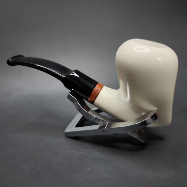 MBSD Meerschaum Deluxe Strawberry Block Meerschaum Pipe, Briar-Mortise - Image 5