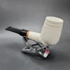 MBSD Meerschaum Deluxe Saddle Billiard Block Meerschaum Pipe, Briar-Mortise - Image 5