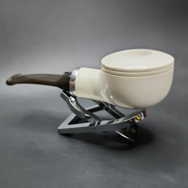 MBSD Meerschaum Silver Reverse Calabash Bullcap Block Meerschaum Pipe - Image 5