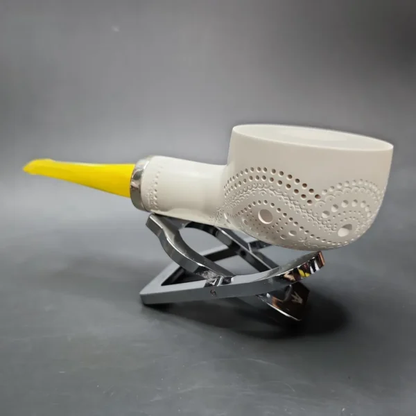 MBSD Meerschaum Silver Reverse Calabash Pot Block Meerschaum Pipe - Image 5