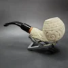 MBSD Meerschaum Deluxe Floral Apple Block Meerschaum Pipe, Briar-Mortise - Image 5