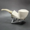 MBSD Meerschaum Silver Reverse Calabash Stubby Bulldog Block Meerschaum Pipe - Image 5