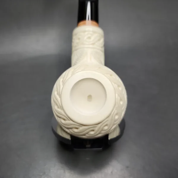 MBSD Meerschaum Deluxe Floral Tomato Block Meerschaum Pipe, Briar-Mortise - Image 6