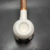 MBSD Meerschaum Deluxe Smooth Author Block Meerschaum Pipe, Briar-Mortise - Image 6