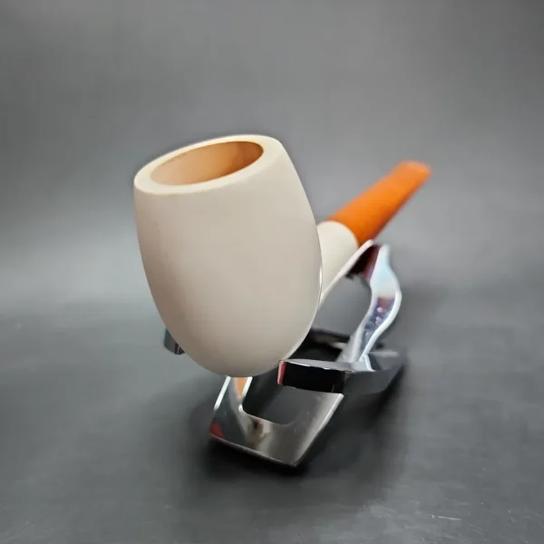Pre-Kaywoodie KB&B Estate Block Meerschaum Pipe, Amber Stem, American Estates - Image 6
