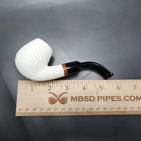 MBSD Meerschaum Deluxe Rusticated Brandy Block Meerschaum Pipe, Briar-Mortise - Image 7
