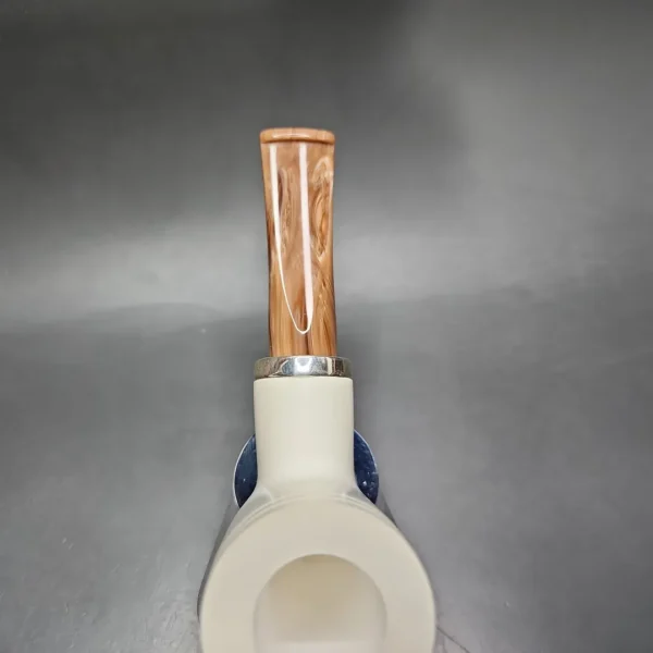 MBSD Meerschaum Silver Reverse Calabash Stack Billiard Block Meerschaum Pipe - Image 7