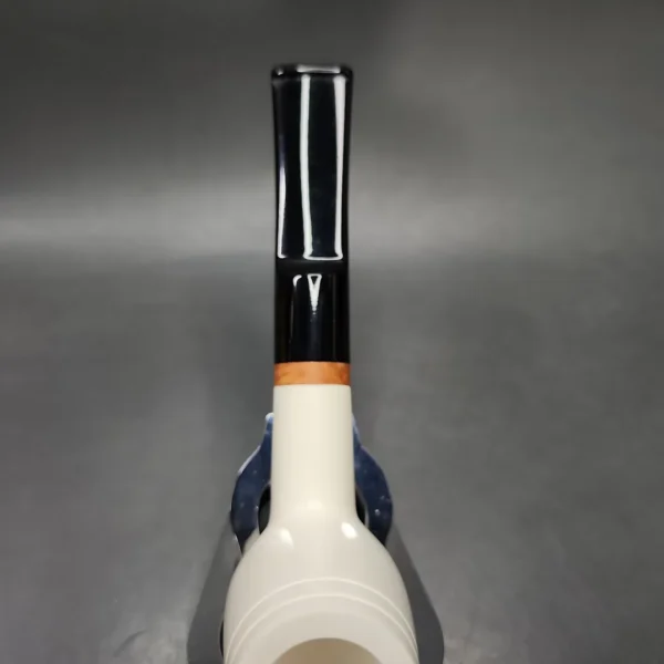 MBSD Meerschaum Deluxe Saddle Billiard Block Meerschaum Pipe, Briar-Mortise - Image 7