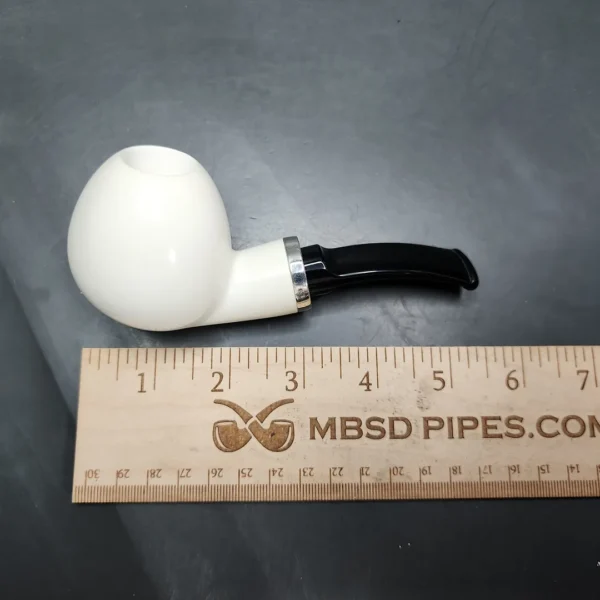 MBSD Meerschaum Silver Reverse Calabash Egg Block Meerschaum Pipe - Image 7