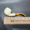 MBSD Meerschaum Deluxe Freemason Apple Block Meerschaum Pipe, Briar-Mortise - Image 8