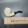 MBSD Meerschaum Silver Reverse Calabash Stubby Rhodesian Block Meerschaum Pipe - Image 8