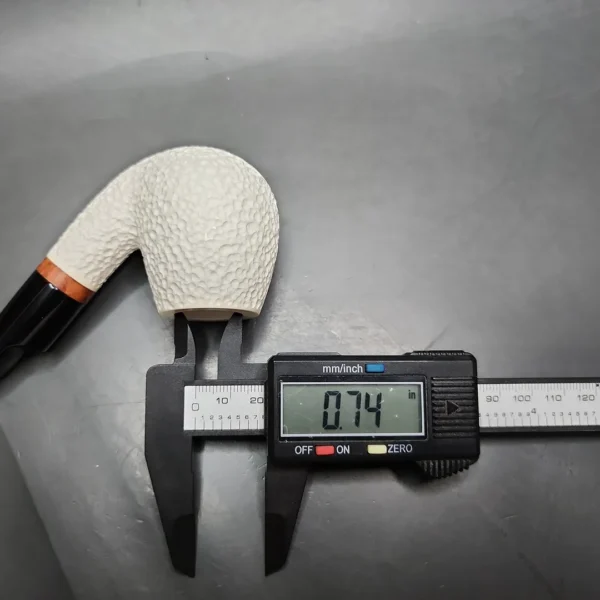 MBSD Meerschaum Deluxe Rusticated Brandy Block Meerschaum Pipe, Briar-Mortise - Image 8