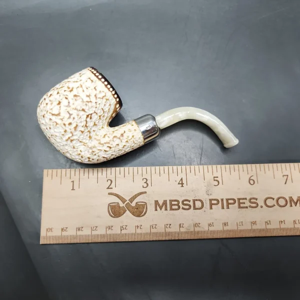 MBSD Meerschaum Deluxe Silver Fumed Oom Paul Block Meerschaum Pipe - Image 8
