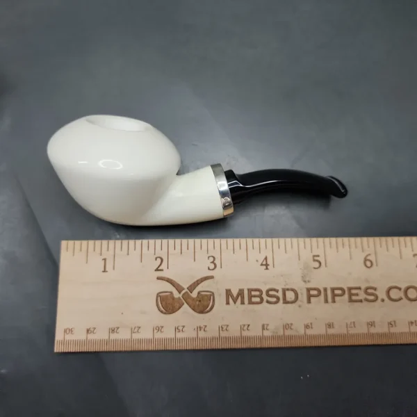 MBSD Meerschaum Silver Reverse Calabash Danish Dublin Block Meerschaum Pipe - Image 8