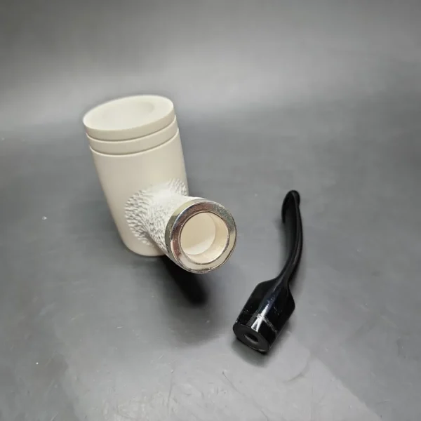 MBSD Meerschaum Silver Reverse Calabash Cherrywood Block Meerschaum Pipe - Image 9