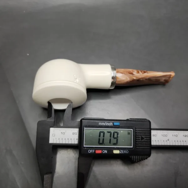 MBSD Meerschaum Silver Reverse Calabash Bullcap Block Meerschaum Pipe - Image 9