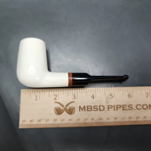 MBSD Meerschaum Deluxe Stack Billiard Block Meerschaum Pipe, Briar-Mortise - Image 9