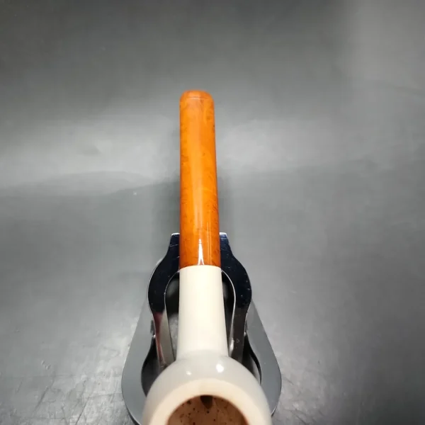 Pre-Kaywoodie KB&B Estate Block Meerschaum Pipe, Amber Stem, American Estates - Image 9