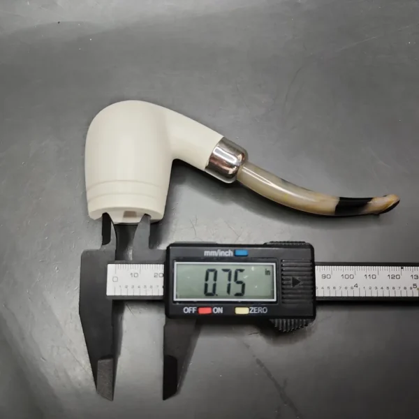MBSD Meerschaum Deluxe Silver Bent Billiard Block Meerschaum Pipe, Briar-Mortise - Image 10