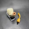 MBSD Meerschaum Deluxe Freemason Apple Block Meerschaum Pipe, Briar-Mortise - Image 10