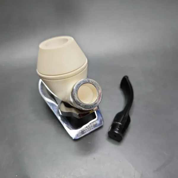 MBSD Meerschaum Silver Reverse Calabash Stubby Rhodesian Block Meerschaum Pipe - Image 10