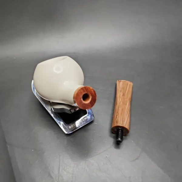 MBSD Meerschaum Deluxe Smooth Author Block Meerschaum Pipe, Briar-Mortise - Image 10