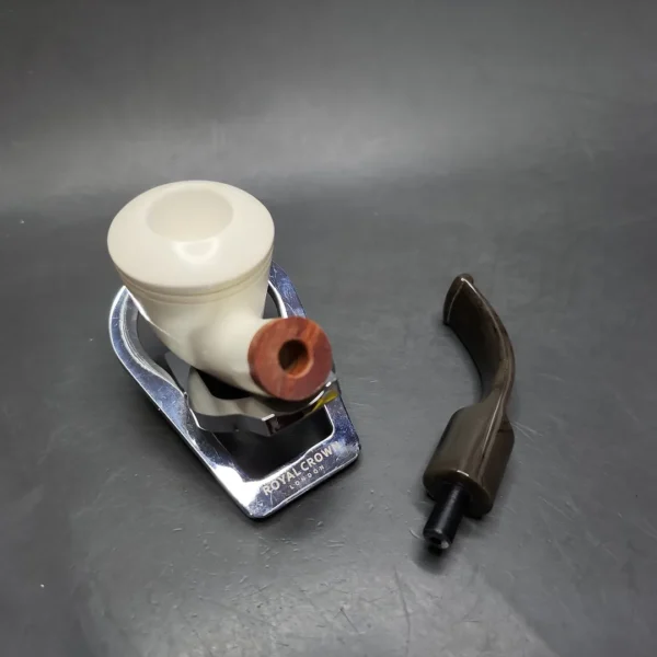 MBSD Meerschaum Deluxe Bent Rhodesian Block Meerschaum Pipe, Briar-Mortise - Image 10