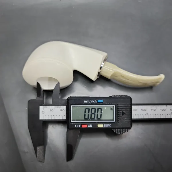 MBSD Meerschaum Silver Reverse Calabash Stubby Bulldog Block Meerschaum Pipe - Image 10