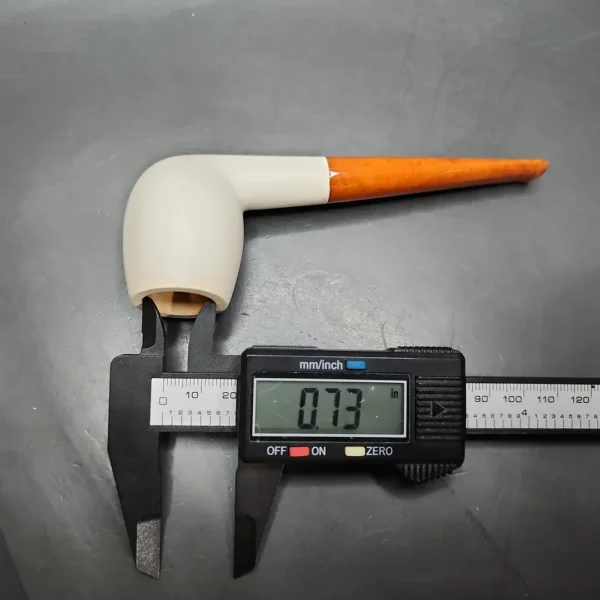 Pre-Kaywoodie KB&B Estate Block Meerschaum Pipe, Amber Stem, American Estates - Image 11