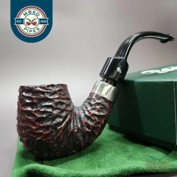 Peterson Pub Pipe Rusticated Oom Paul Estate Briar Pipe, Unsmoked