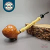 HS Studio Smooth Fig w/ Bamboo Handmade Estate Briar Pipe, Unsmoked