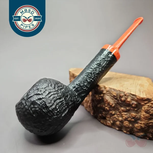Sebastian Heck Sandblasted Tomato w/ Second Stem Handmade Briar Pipe, New