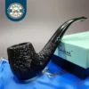 Sasieni 4 Dot Ruff Root Dark Bent Billiard Estate Briar Pipe, Unsmoked