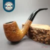Parker Golden Bark Sandblasted Bent Billiard Estate Briar Pipe, English Estates