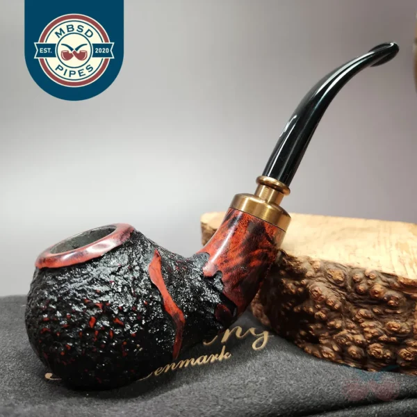 Nording Hold Em Queen Rusticated Brandy Estate Briar Pipe, Unsmoked