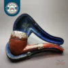 19th c. CPF Best Make Real Amber w/ Gold Filigree Estate Briar Pipe, Unsmoked