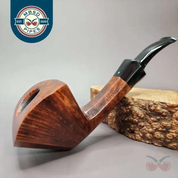 Kai Nielsen Flame Grain Panel Dublin Estate Briar Pipe, Danish Estates, 9mm