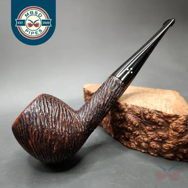 1946-1979 Sasieni Four Dot Rustic Hurlingham Apple Estate Briar Pipe, English Estates
