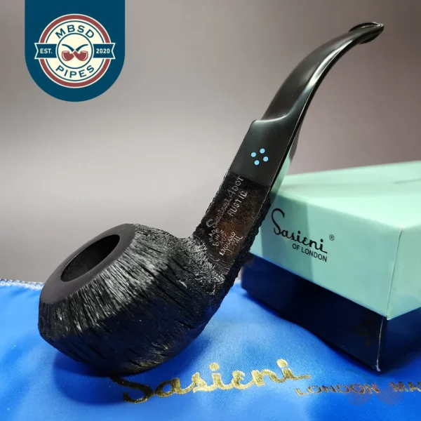 Sasieni 4 Dot Rustic XL Bent Bulldog Estate Briar Pipe, Unsmoked
