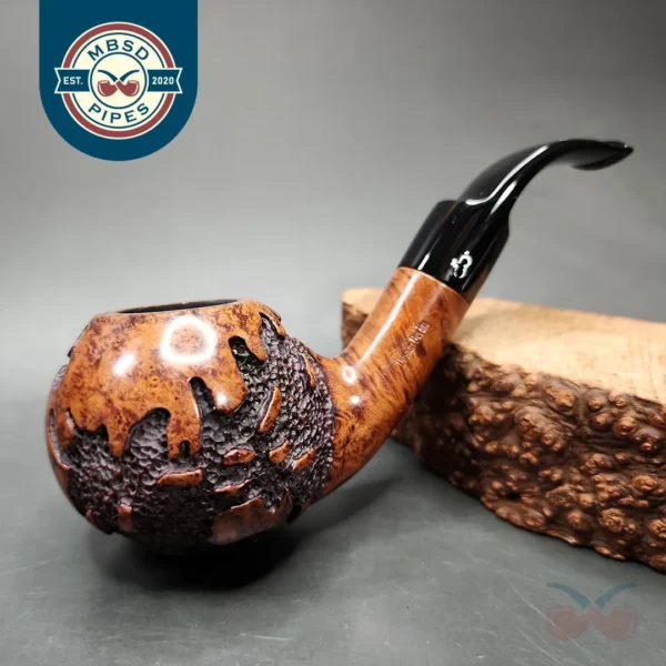 Design Berlin Handmade Bent Apple Estate Briar Pipe, German Estates