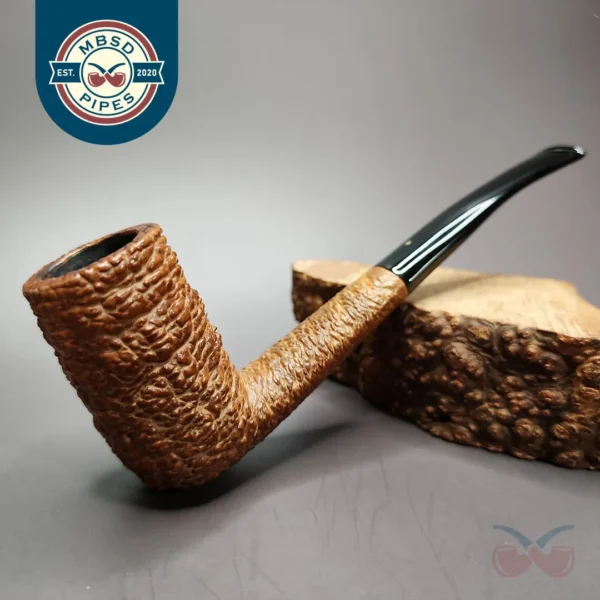 Savinelli Punto Oro Corallo 130 KS Rusticated Stack Estate Briar Pipe, Italian Estates