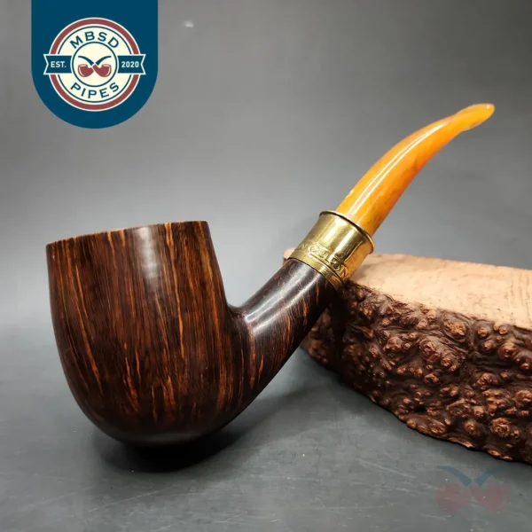 JT Cooke Smooth Bent Billiard w/ Shell Mount Estate Briar Pipe, American Estates