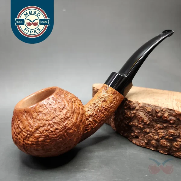Ryan Alden Sandblasted Author (King of Clubs) Handmade Briar Pipe, Unsmoked
